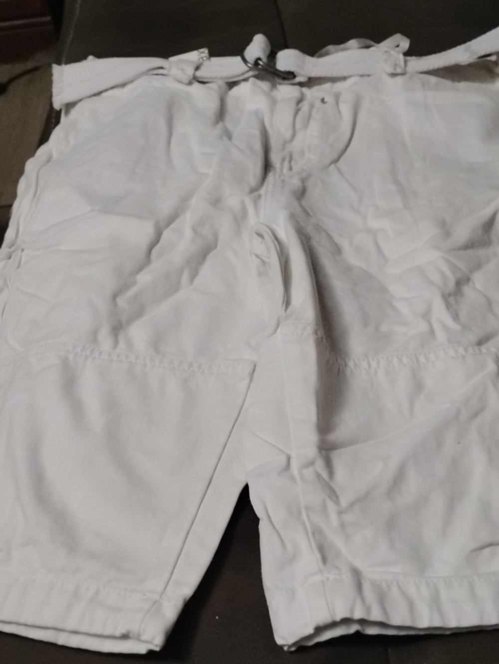 Men's White Cargo Shorts with Utility Pockets